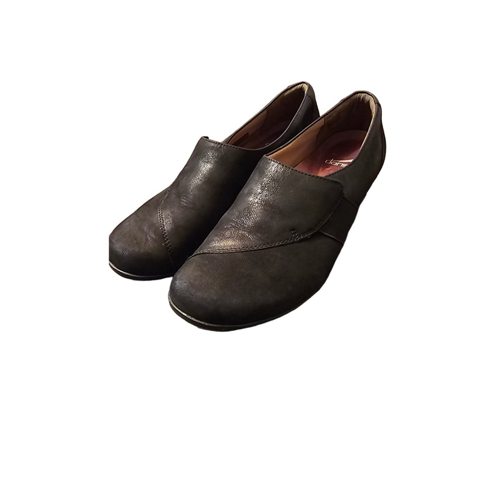 Dansko Women’s Fae Black Leather Round Toe Slip On Shoes Size 40/ women's 9.5 10